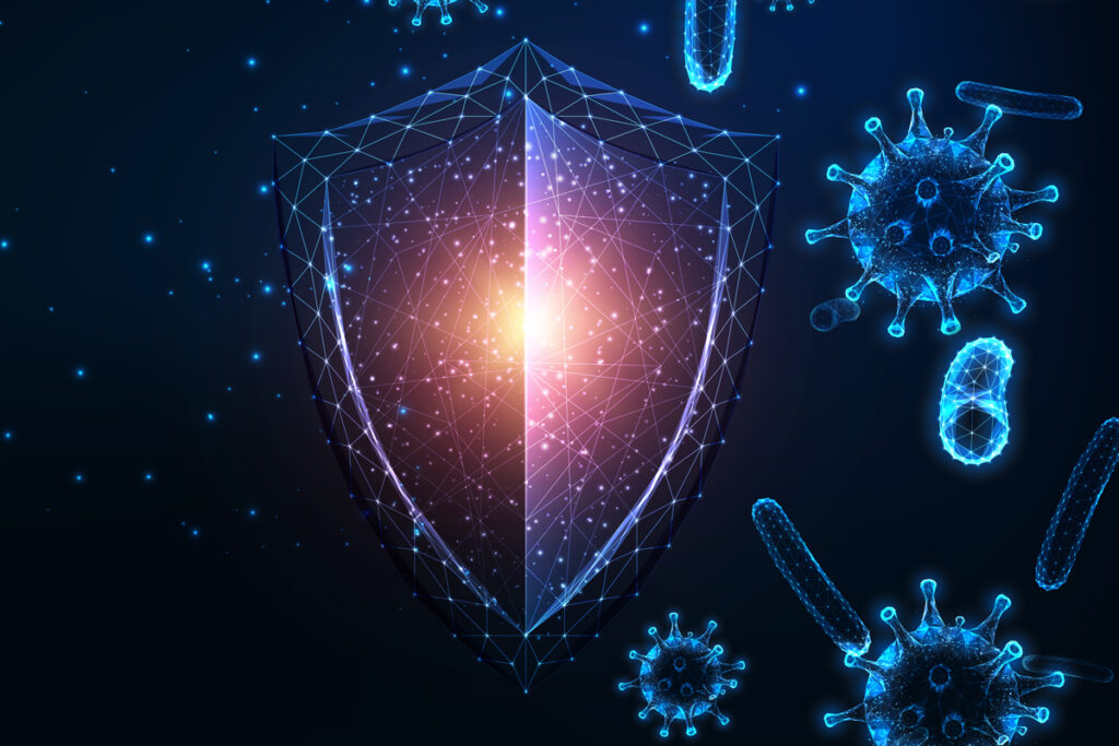 glowing shield to protect immune system